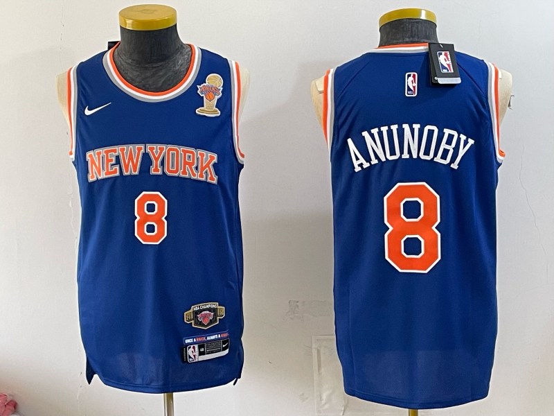 Men New York Knicks #8 Anunoby blue 2026 Nike NBA jersey 07230014->new york knicks->NBA Jersey